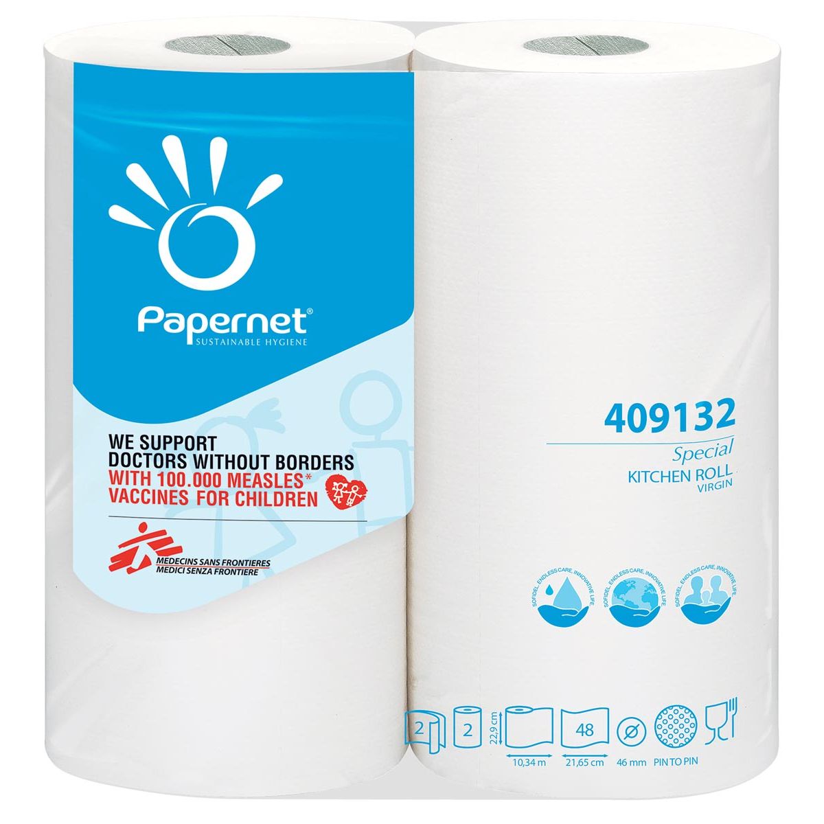 Papernet - Küchenrolle Spezial, 2-lagig, 48 Blatt, Packung mit 2 Rollen