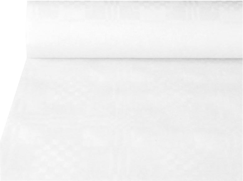Papstar - Papiertischdecke mit Damastdruck, 1,2 x 50 m, weiß