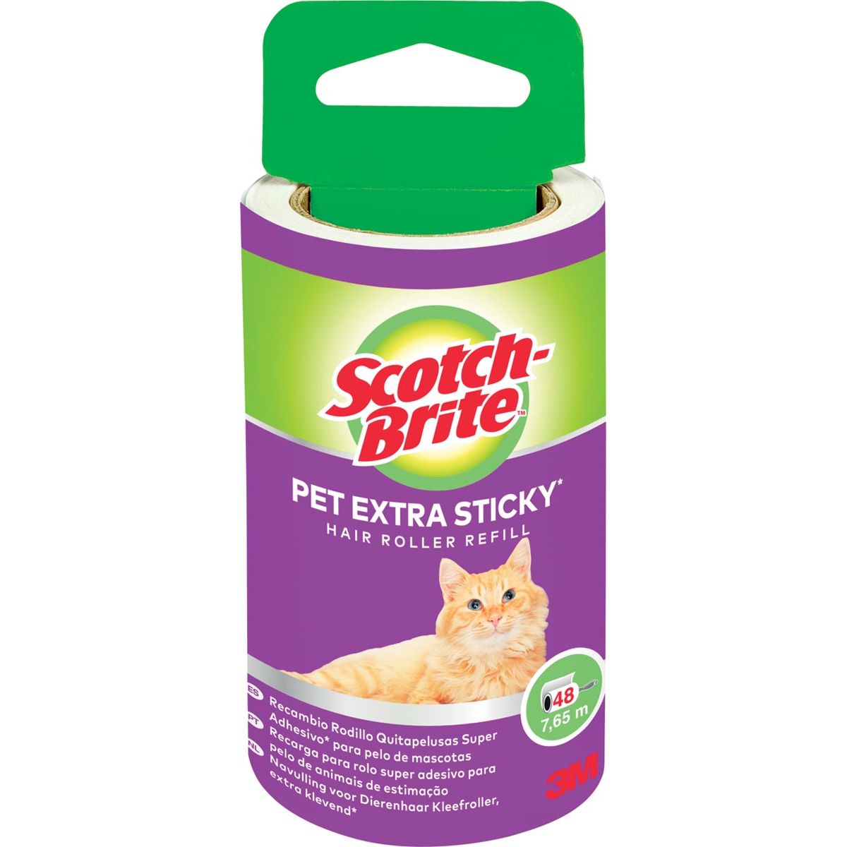 Scotch Brite – Brite-Fusselroller-Nachfüllung, extra Kleber für Tierhaare, 48 Blatt