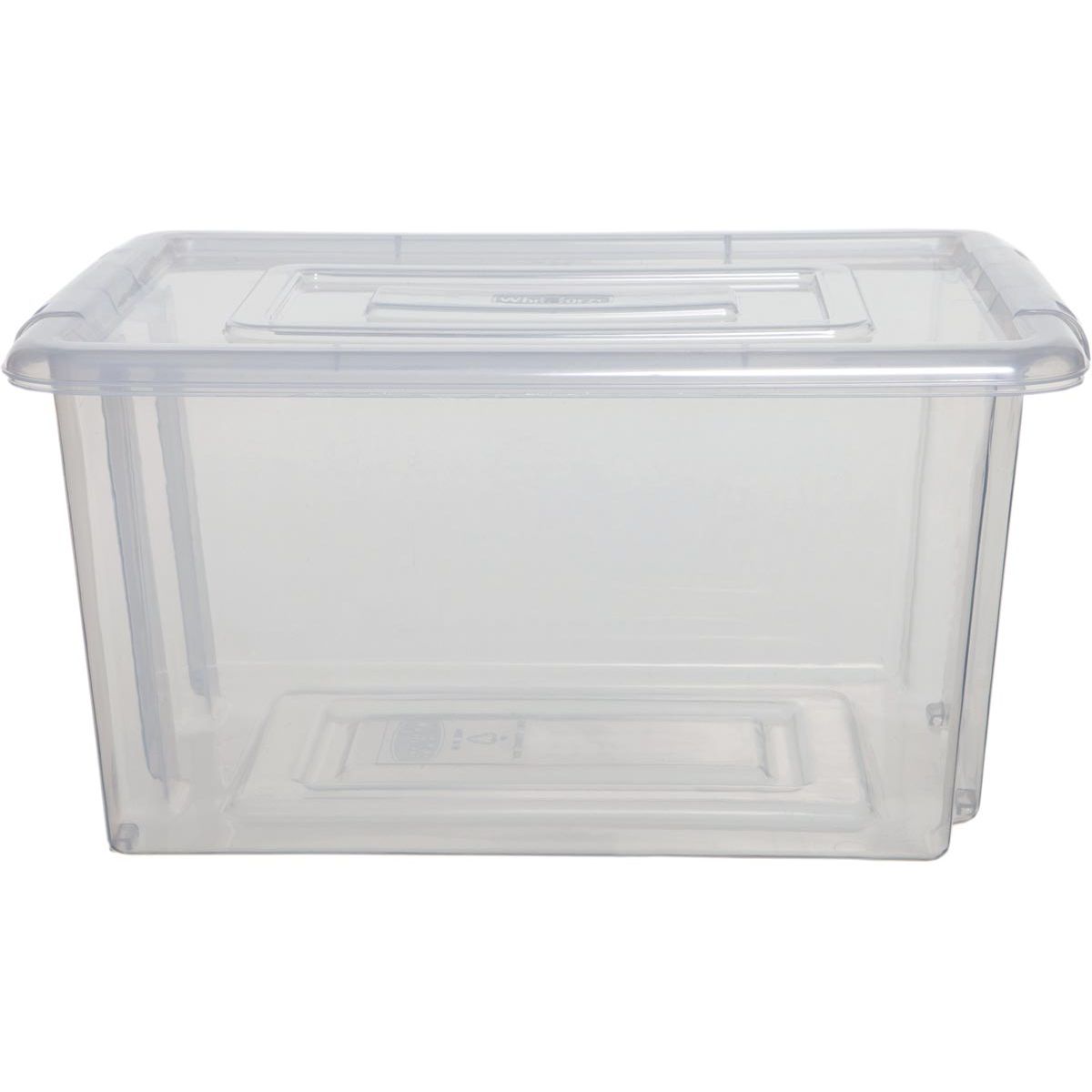 Whitefurze - Stack Store Medium Aufbewahrungsbox 32 Liter ohne Deckel, transparent