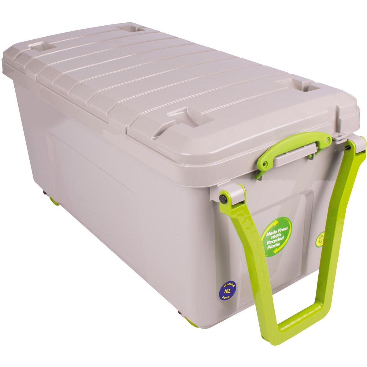 Really Useful Box – Box recycelter Aufbewahrungskoffer auf Rädern 16 Liter, grau