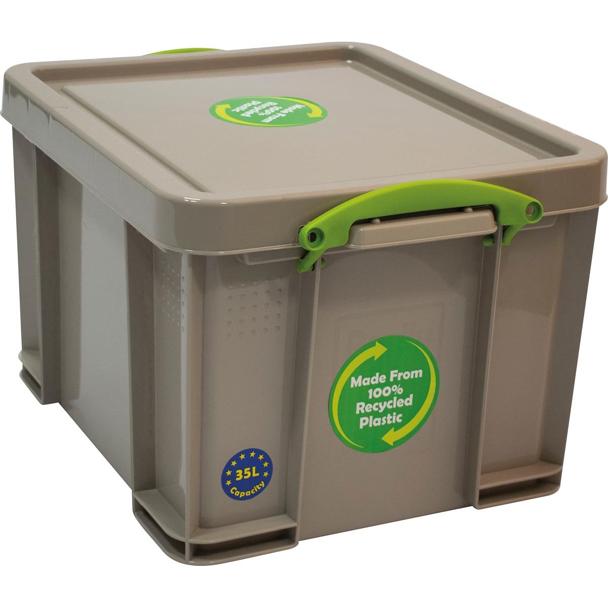 Really Useful Box - Box Aufbewahrungsbox 35 Liter, recycelt, grau