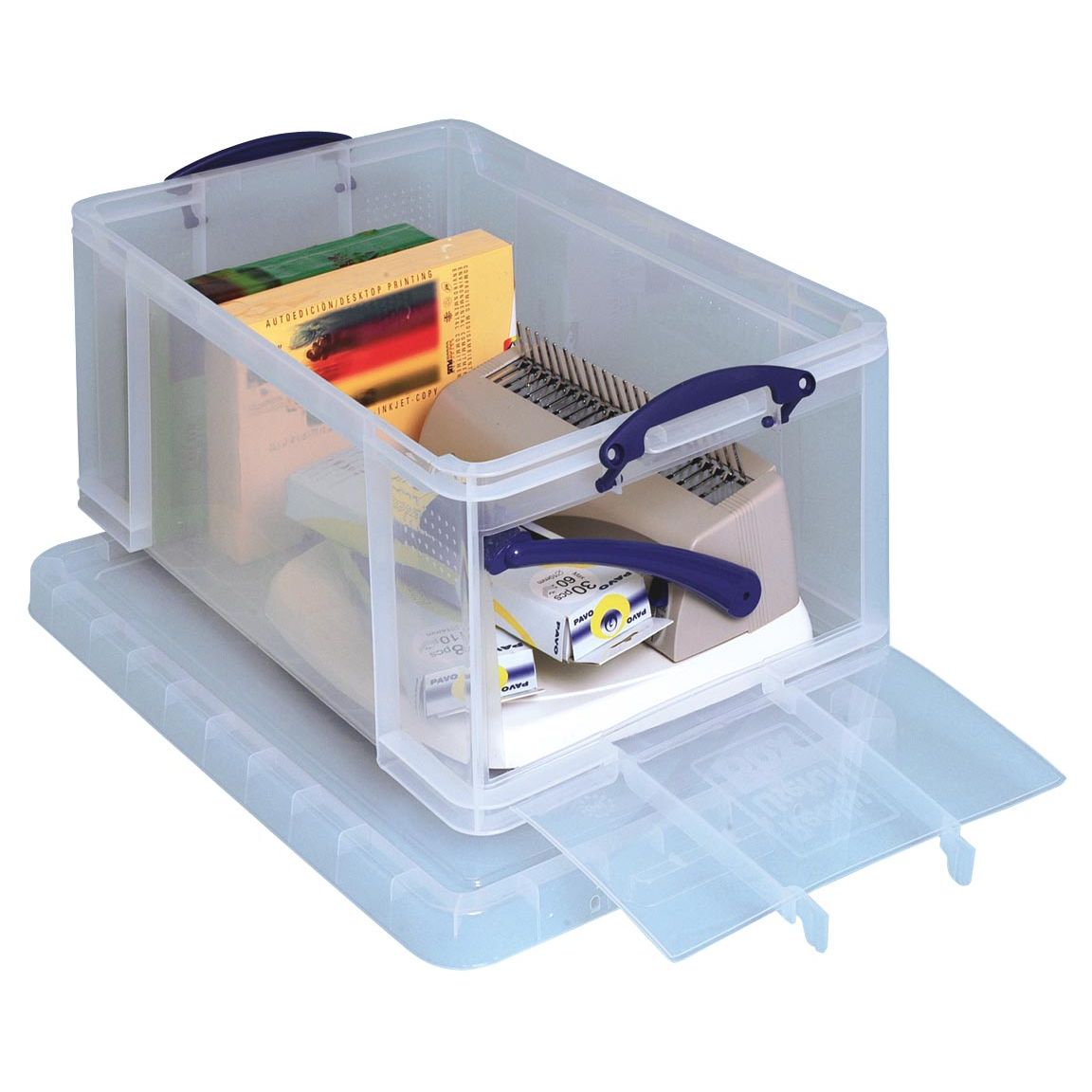 Really Useful Box - Box Aufbewahrungsbox 64 Liter mit Frontöffnung, transparent