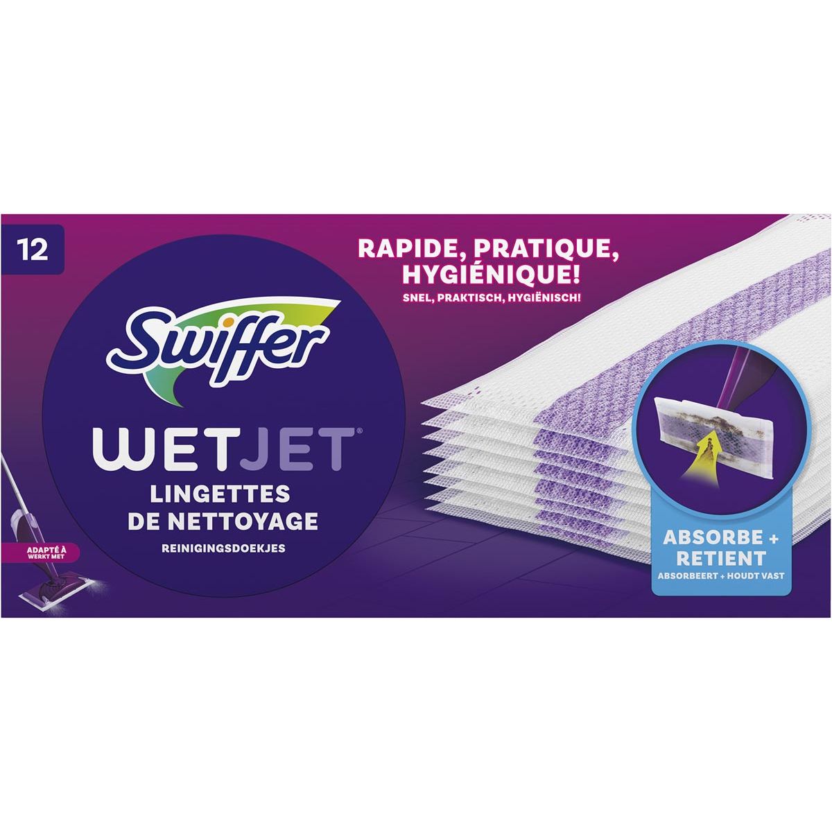 Swiffer - Wetjet navulling, pak van 12 stuks