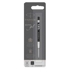 Parker - Gel-Schreibermine Quink, mittelschwarz, Blisterpackung mit 1 Stück