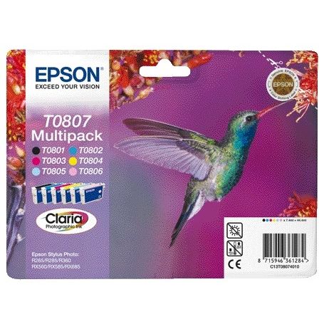 Epson - Tintenpatrone T0807 Schwarz + 5 Farben