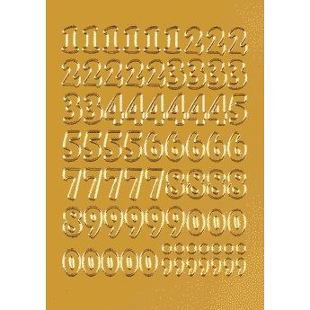 HERMA - Etikett 4184 12mm Zahlen 0-9 Goldfolie 66 Stück