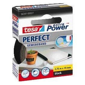 Tesa - Textile® extra Power Perfect 2,75mx19mm schwarz | 10 Stück