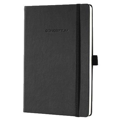 Sigel - Notizbuch Conceptum Pure A6 194 Seiten 80gr Strich schwarz | 5 Stück