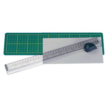 Alco - Schneidelineal mit Matte 38x10cm, Schnittkante bis 33cm