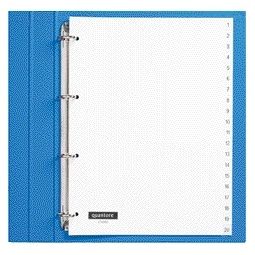 Quantore - Tabs 4-Loch 1-20 nummeriert weiß PP | 10 Stück
