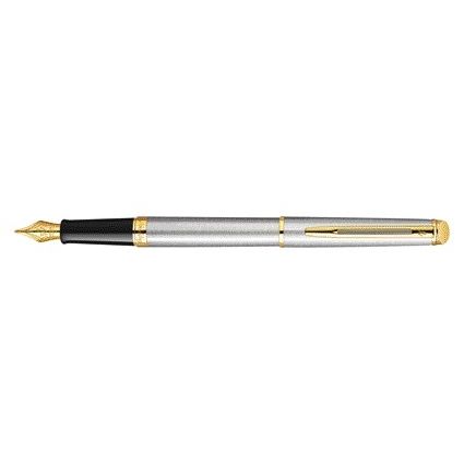Waterman - Füllfederhalter Hémisphère Edelstahl GT mittel