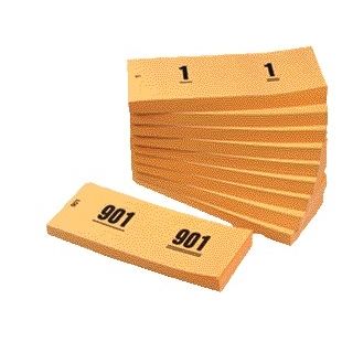 Office - Nummernblock 42x105mm Nummerierung 1-1000 orange 10 Stück