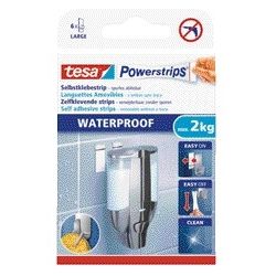 Tesa - Klebestreifen Powerstrips® wasserfest GROß doppelseitig 2kg 6 Stück