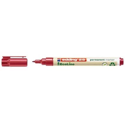 Edding - Filzstift 25 EcoLine rund 1mm rot | 10 Stück