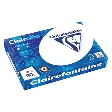 Clairefontaine - Kopierpapier Clairalfa A4 90gr weiß 500 Blatt | 5 Stück