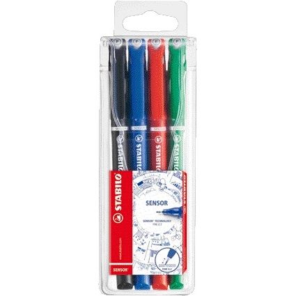 Stabilo - Fineliner Sensor 189 fein sortiertes Federmäppchen mit 4 Teilen
