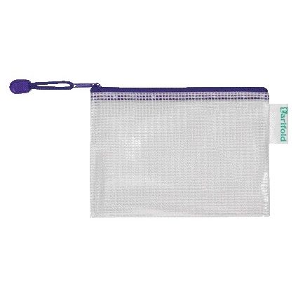Quantore - Aufbewahrungstasche mit Reißverschluss 175x125mm PVC blau | 8 Stück