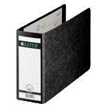 Leitz - Ordner 1076 180° ohne Schlitze und Kantenschutz 77mm Karton A5 schwarz