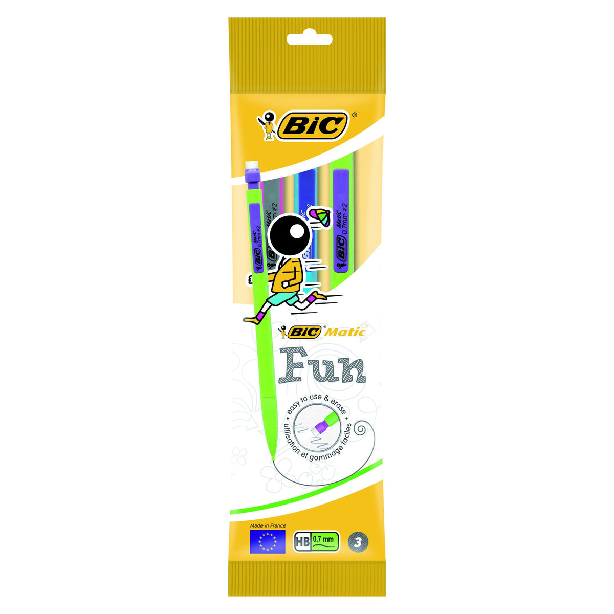 Bic - Druckbleistift Matic Fun HB 0,7 mm Blister mit 3 Stück