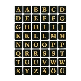 HERMA - Etikett 4130 13x13Mm Buchstaben A-Z schwarz auf gold | 10 Stück