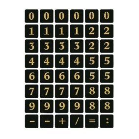 HERMA - Etikett 4131 13x13mm Zahlen 0-9 schwarz auf Gold