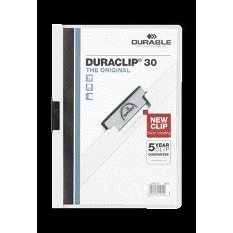 Langlebig - Klemmmappe Duraclip A4 3mm 30 Blatt weiß | 25 Stück