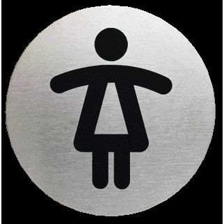 Langlebig - Hinweisschild Piktogramm 4904 WC Damen rund 83mm