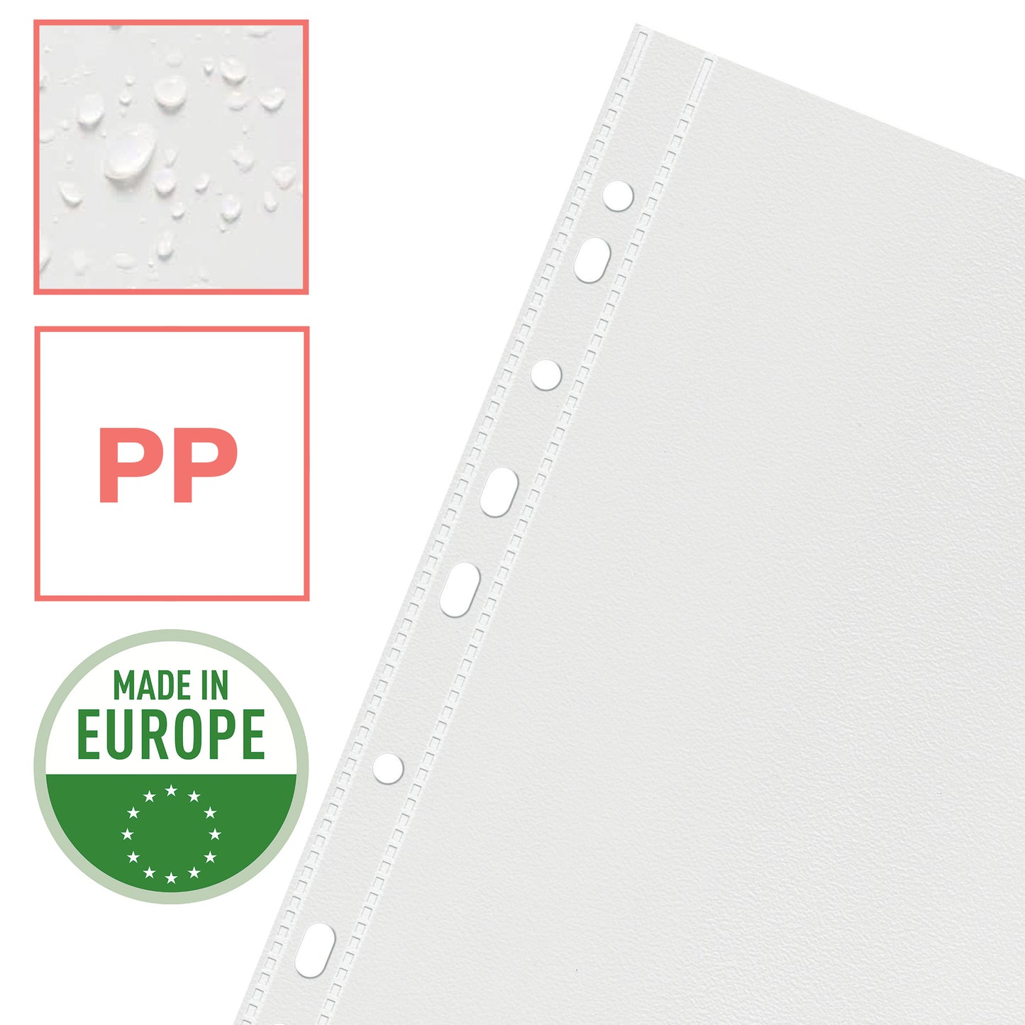 Esselte - Colour'Breeze perforierte Ausstellungstasche, ft A4, 43 Mikron, genarbt, Packung mit 25 Stück