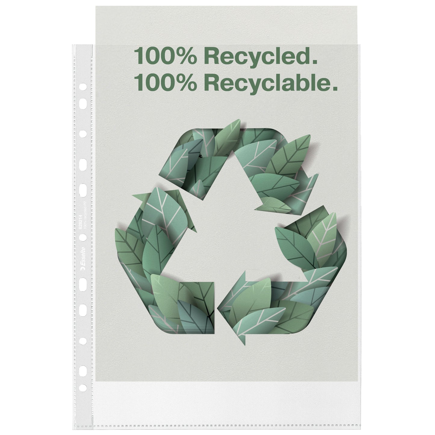 Esselte – perforierte Ausstellungstasche, 100 % recycelt, ft A4, 70 Mikron, Karton mit 20 Stück