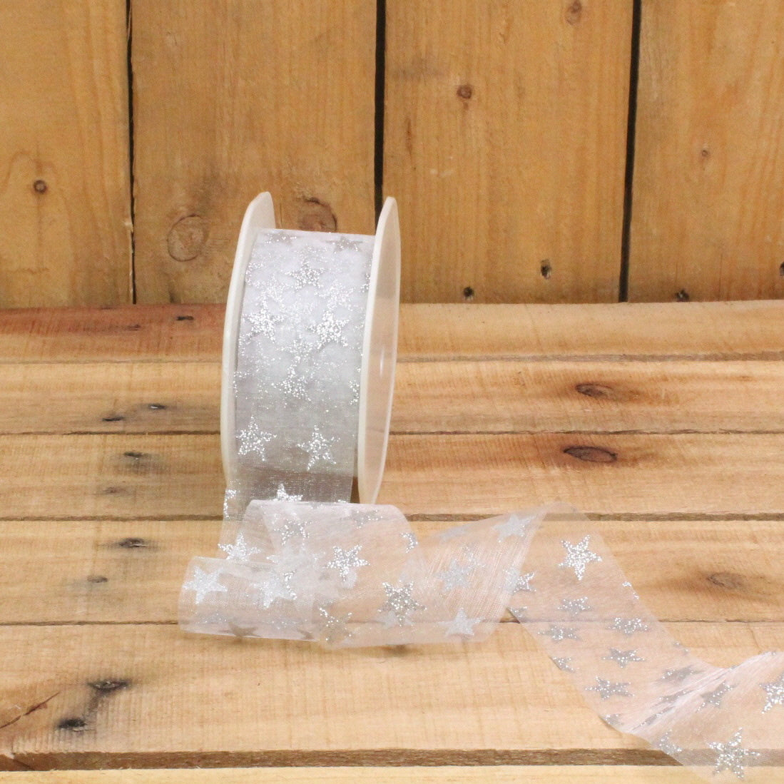 Bonbon doosjes - Chocolade doosje - Lint Ster zilver voile - 1 stuks