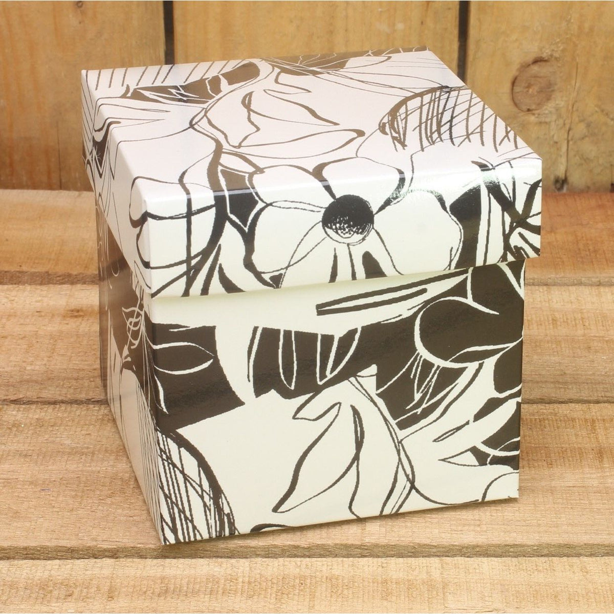 Bonbon doosjes - Chocolade doosje - Zwart wit bloem - 24 stuks