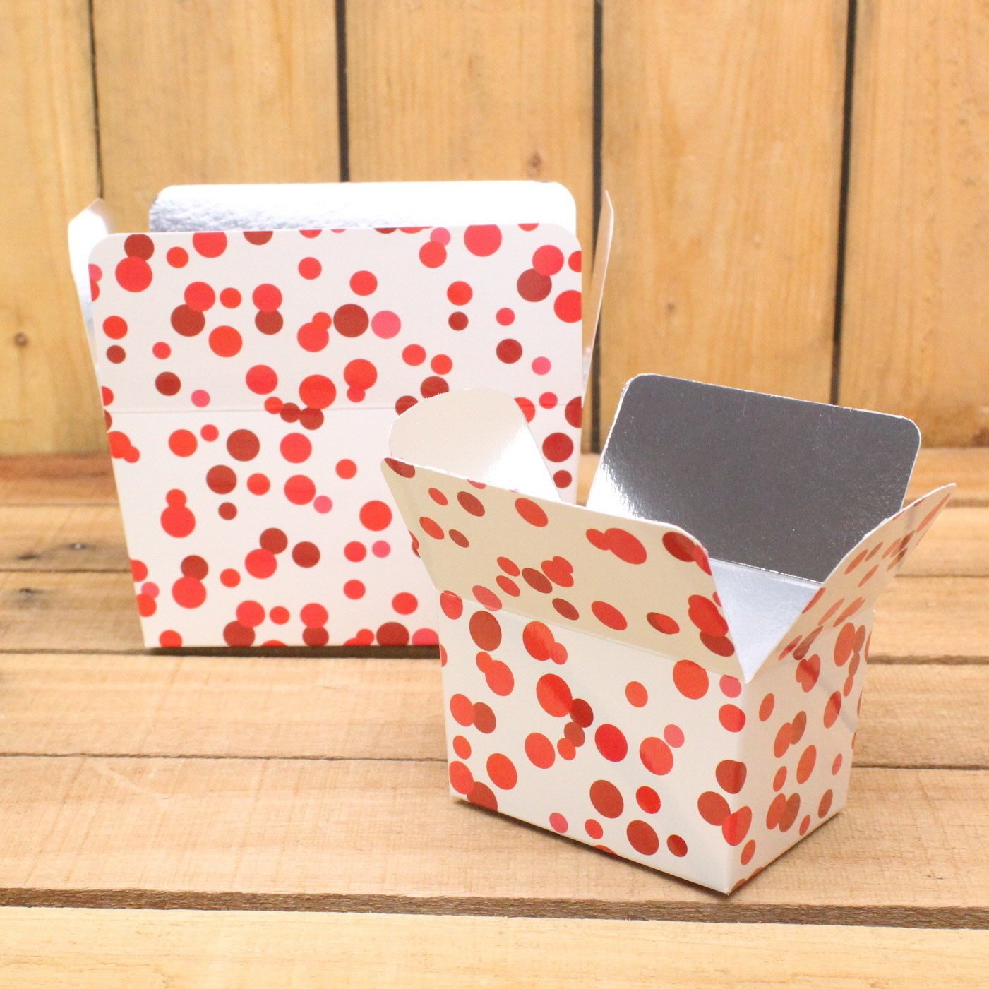 Bonbon doosjes - Chocolade doosje - Red dot LAAG - 12 stuks