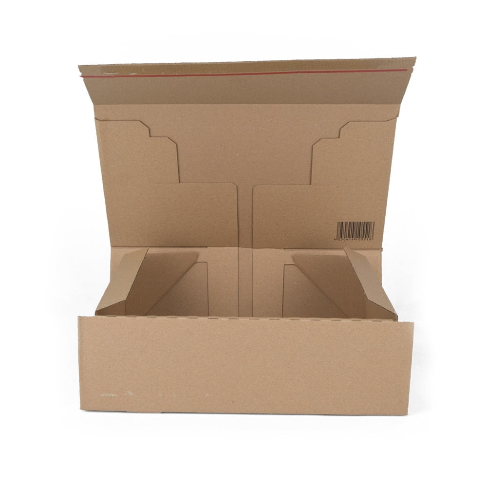 Klika - Versandkartons mit Klappverschluss 1-Welle 308 x 210 x 110 mm (A4-Format) braun | 20 Stück