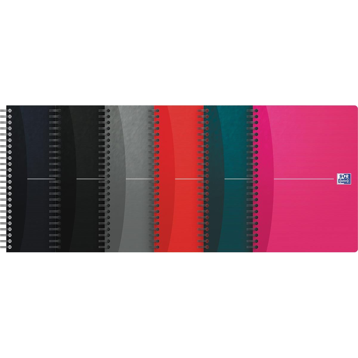 Oxford – Essentials Spiralnotizbuch, 100 Seiten, ft A5, kariert 5 mm, verschiedene Farben