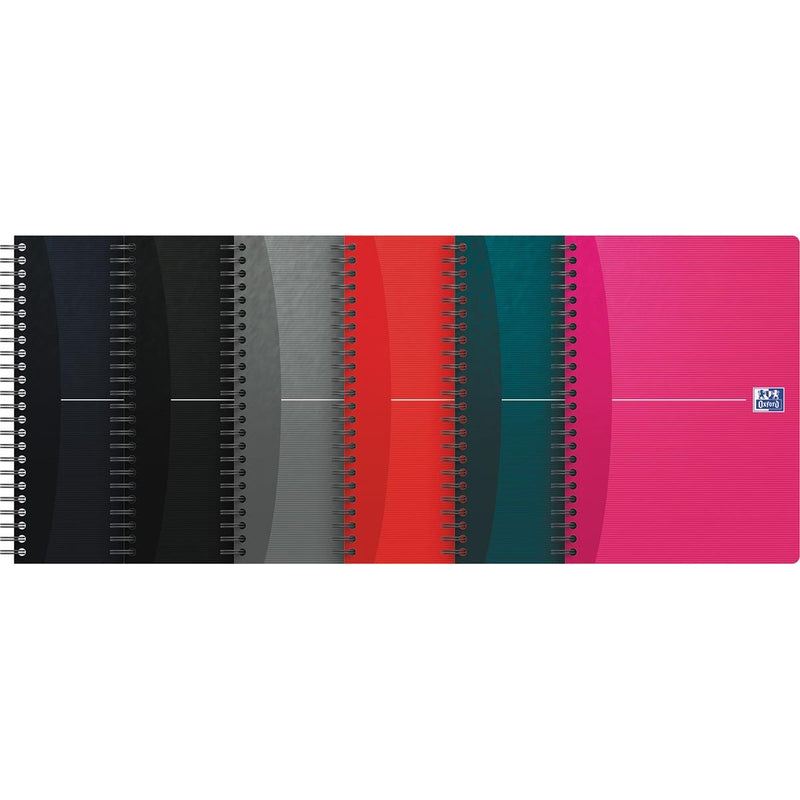 Oxford – Essentials Spiralnotizbuch, 180 Seiten, ft A5, kariert 5 mm, verschiedene Farben