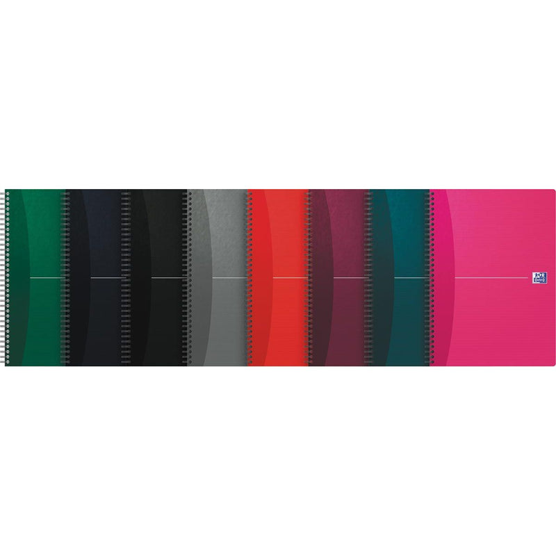 Oxford – Essentials Spiralnotizbuch, 100 Seiten, ft A4, kariert 5 mm, verschiedene Farben