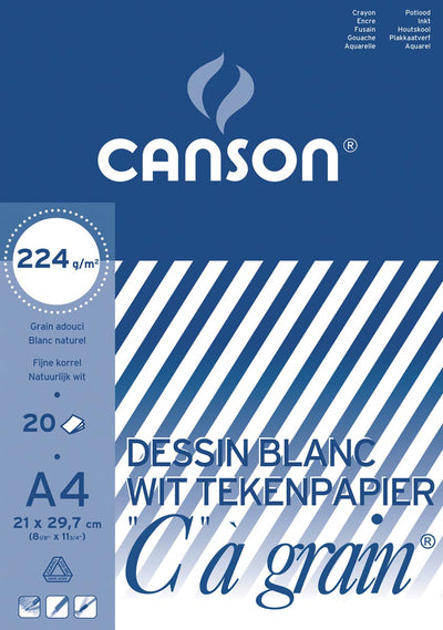 Canson - Zeichenblock C à Körnung 224 g/m², ft 21 x 29,7 cm (A4)