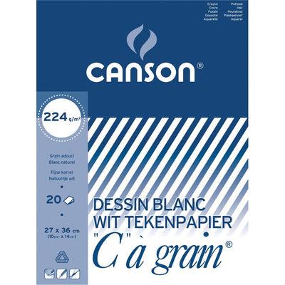 Canson - Zeichenblock C à Grain 224 g/m², ft 27 x 36 cm