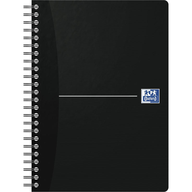 Oxford - Essentials Spiralnotizbuch, 180 Seiten, ft A5, kariert 5 mm, schwarz