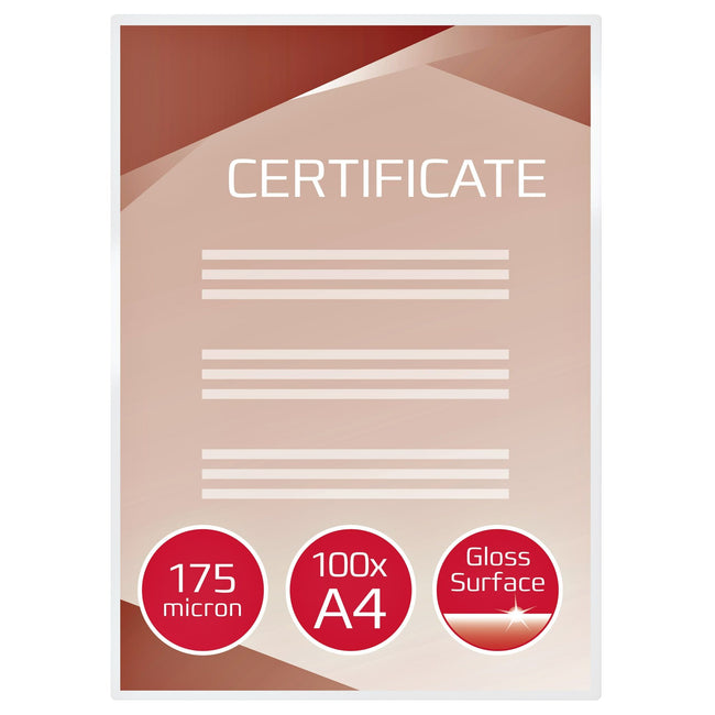 GBC -  Document Lamineerhoezen A4 2x175 micron Glanzend (100)