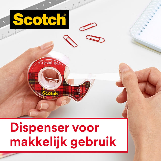 Scotch -  Plakband crystal 600 19mmx25m tr + handdisp