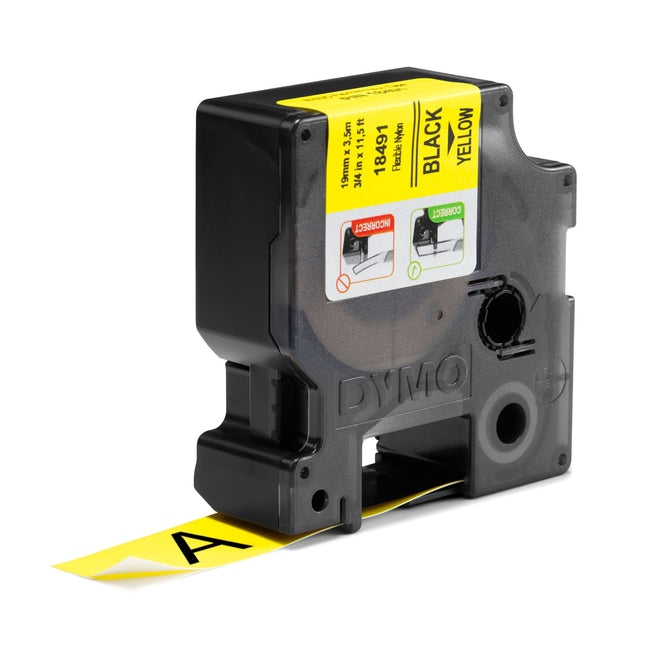 Dymo -  Labele  rhino industrieel nylon 19mm geel