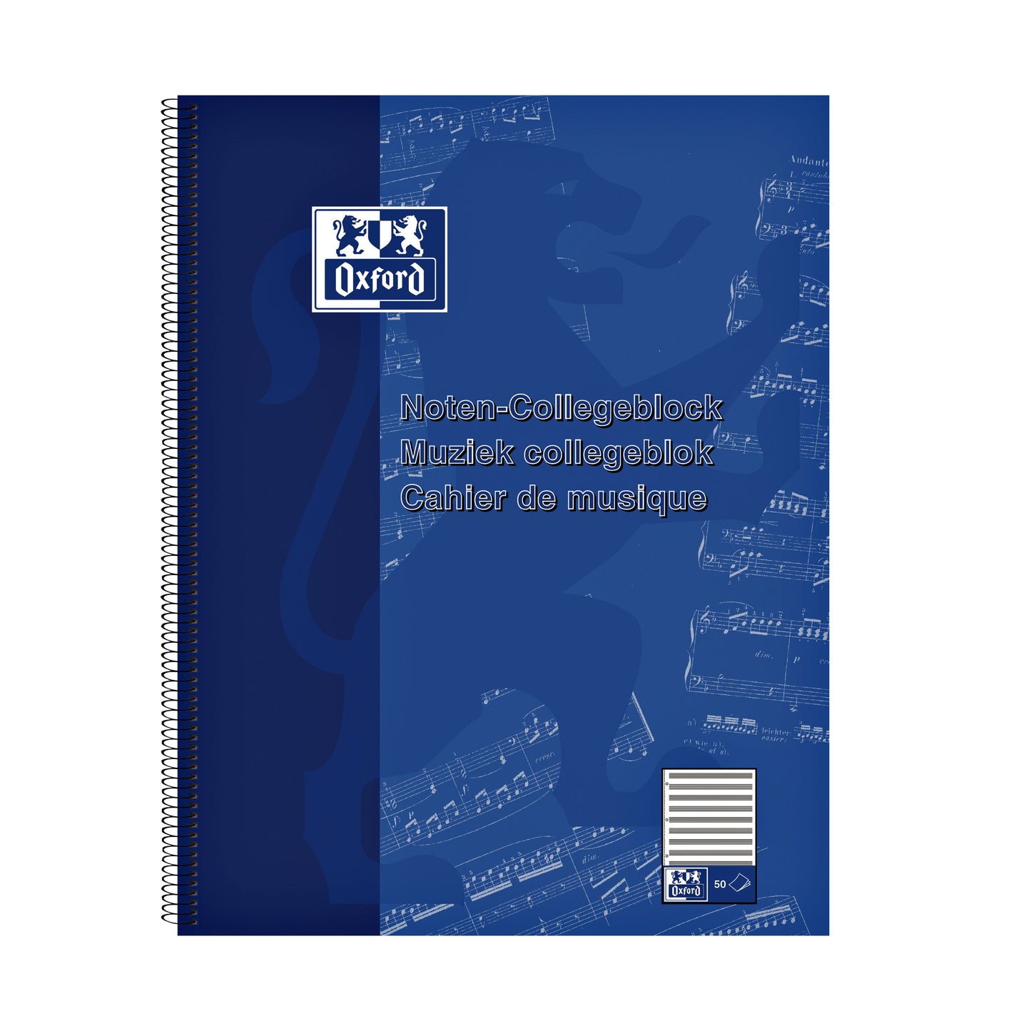 Oxford - Vorlesungsblock A4+ Noten 4-Loch 100 Seiten 80gr blau