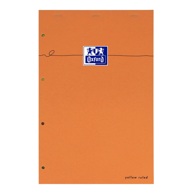 Oxford - Kursblock Orange Notizblock A4+ liniert 4-Loch 160 Seiten 80gr orange | 5 Stück
