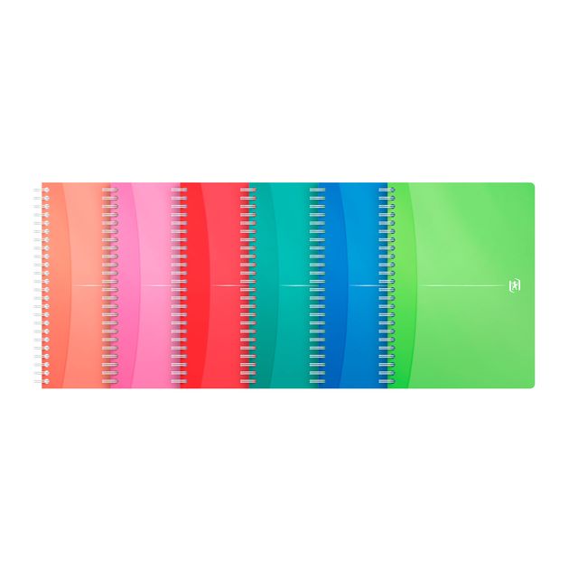 Oxford - Spiralblock MyColors A5 Linie 90 Blatt sortiert | 5 Stück
