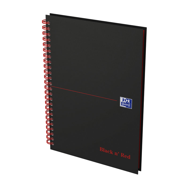 Oxford - Spiralblock Black n' Red A5-Linie 140 Seiten 80gr | 5 Stück