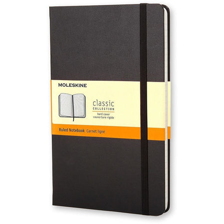 Moleskine – Notizbuch groß, 130 x 210 mm, Hardcover, schwarz