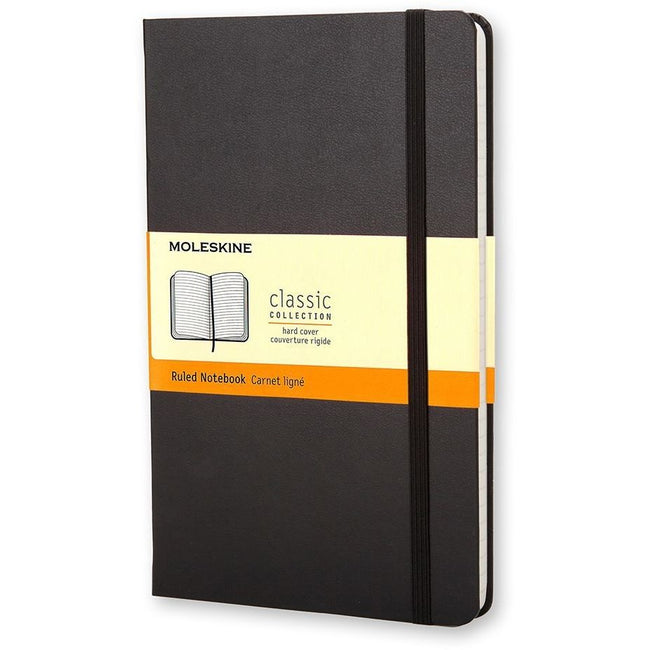 Moleskine – Notizbuch groß, 130 x 210 mm, Hardcover, schwarz