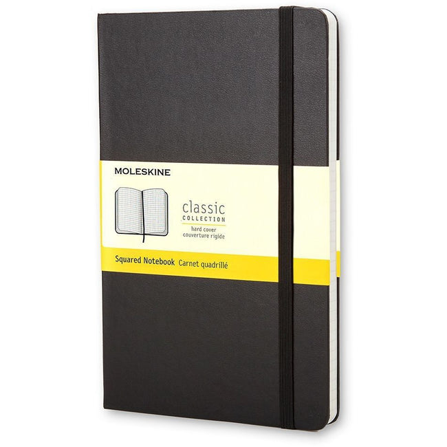 Moleskine – Notizbuch groß, 130 x 210 mm, Diamant 5 x 5, Hardcover, schwarz